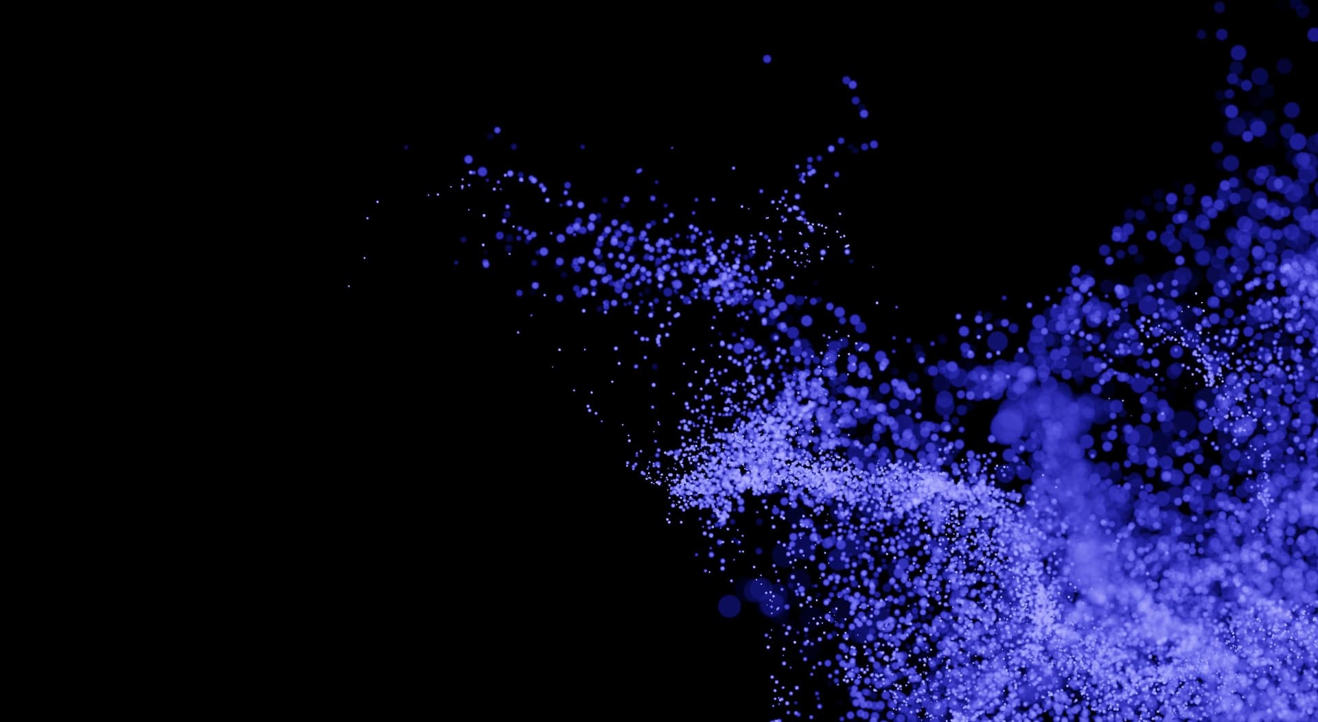 Blaue Partikelwolke als Sinnbild fuer digitale Transformation